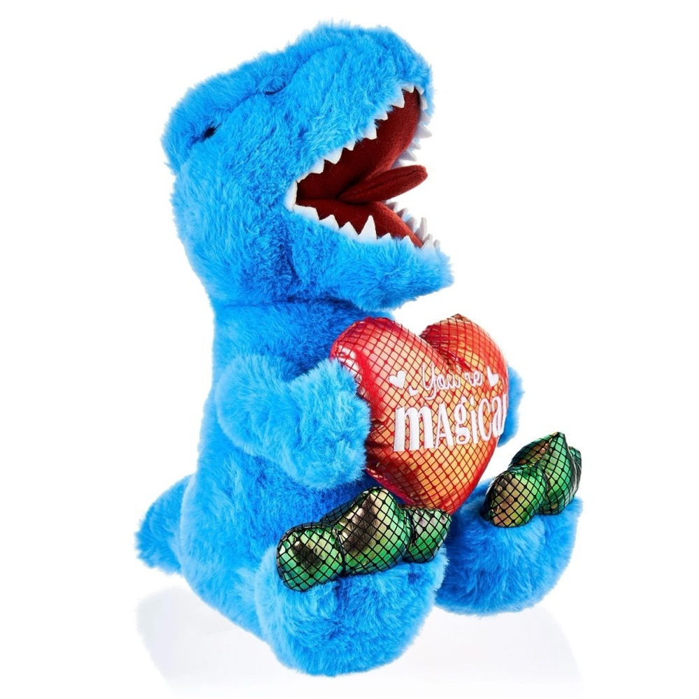 Blue Dinosaur Stuffed Animal with Heart
